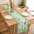 thumbnail image 3 of Spring Plants Table Runner - 36 Inch Long, Kitchen Dining Table Runner Dresser Scarves, Watercolor Birds Leaves Flowers Green Plaid Farmhouse Decor for Coffee Tables Wedding Party Banquet, 3 of 8