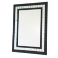 thumbnail image 1 of Espejo Decorativo De Pared Benzara Inc Con Corte De Diamante Plateado Y Negro, 1 of 2