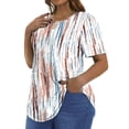 thumbnail image 3 of Fantaslook Blouses for Women Pleated Short Sleeve Tunic Tops Dressy Casual Summer Shirts, 3 of 9