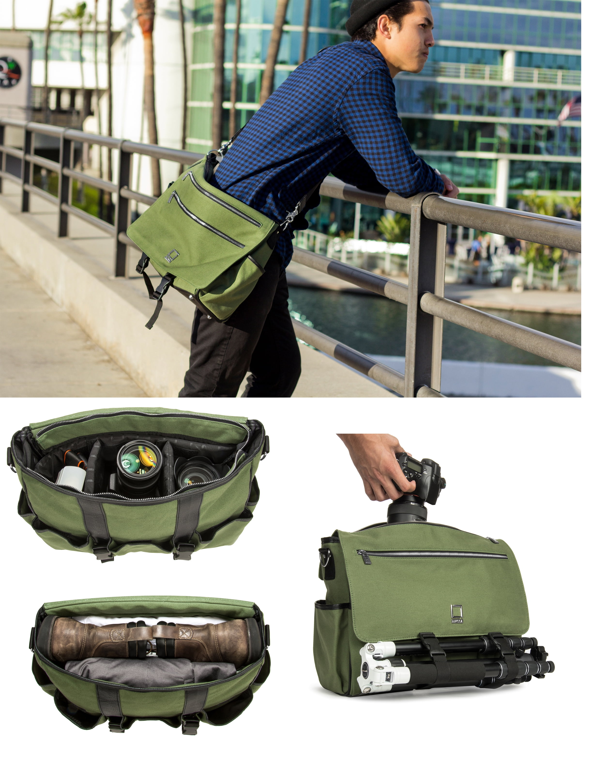 Water Repellent Professional Camera Messenger Shoulder Bag for DSLR and SLR Cameras