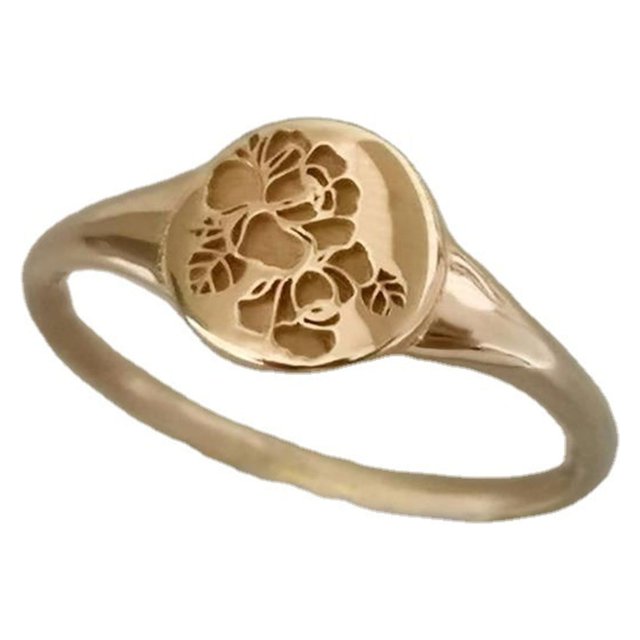 Fashion Trend Metal Retro Geometric Gold Knuckle Ring Flower Ring Jewelry GiftThe Best Gift for A Loved One