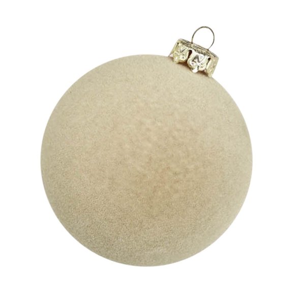 Japceit Flocked Velvet Christmas Ball Ornaments, Festive Tree Decor Spheres, Decorative Hanging Items for Christmas Trees, Home Decor, Party Embellishments