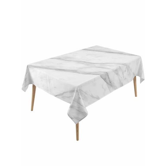 Marble Table Cloth, Modern Grey White Rock Monochrome Simple Waterproof Tablecloth for Rectangle Tables, Reusable Washable Fabric Table Cover for Restaurant Kitchen Dining Tables 54"x108"