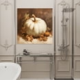 thumbnail image 4 of Wall Art Prints, Fall White Pumpkins Framed Canvas Prints for Bedroom Living Room Bathroom Office, Vintage Watercolor Maple Leaf Gallery Wrap Wall Art Poster for Gifts Home Decor 8"x8", 4 of 9