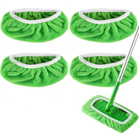 YMMIND Reusable Microfiber Mop Pads Wet and Dry Sweeping Cloths for SwifferSweeperMop 4 Pack