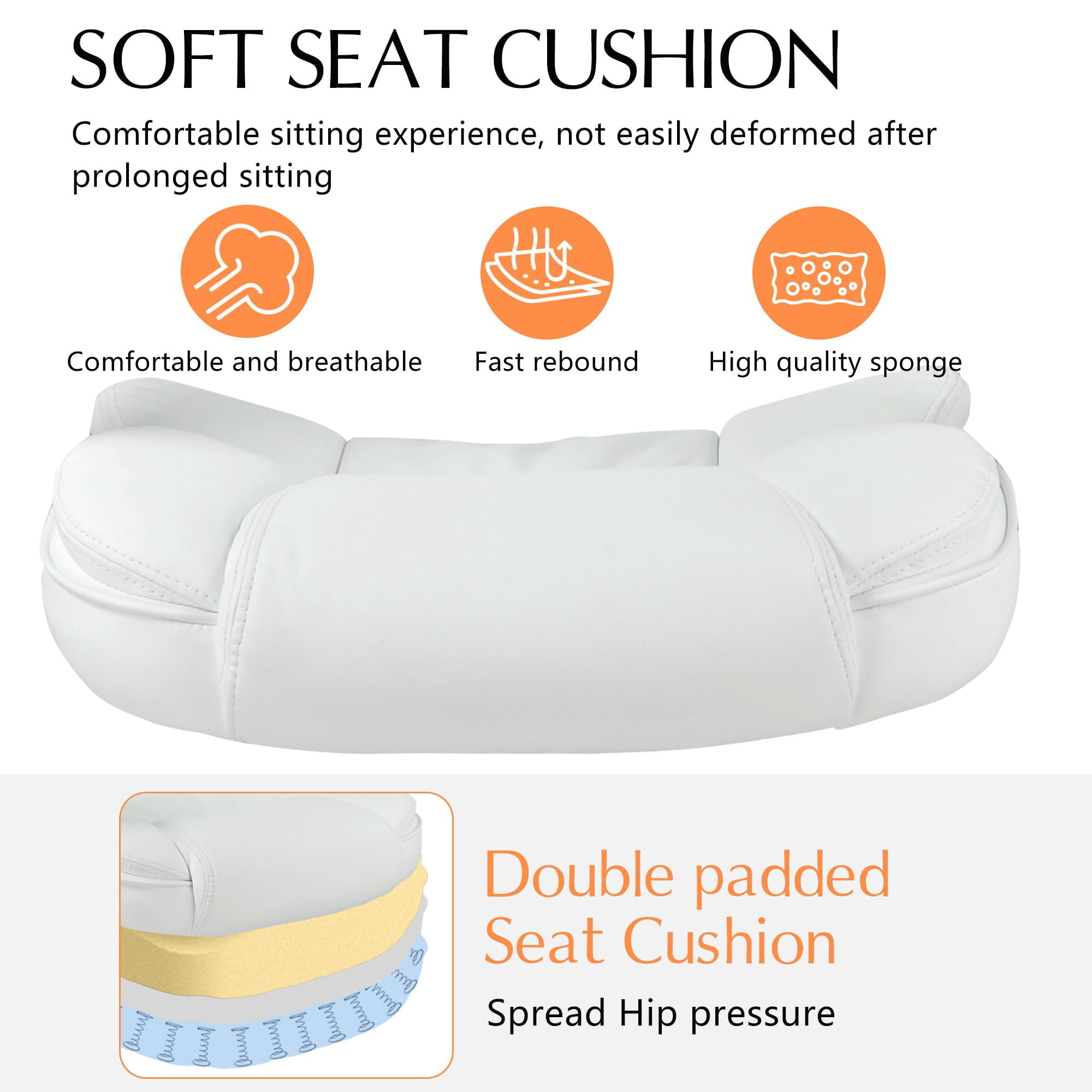 PayLessHere White Executive Office Chair - Ergonomic High Back w/Lumbar Support