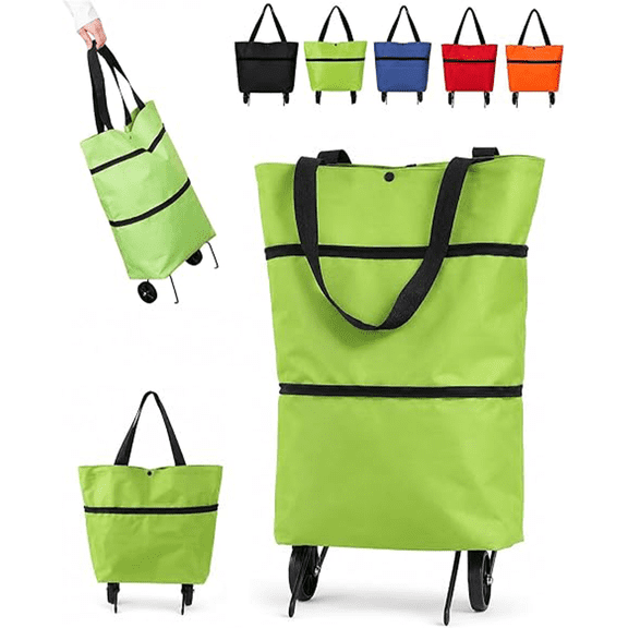Foldable Shopping Cart with Wheels Heavy Duty Rolling Utility Cart