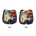 thumbnail image 3 of Rateoe American Bald Eagle A Printed 2 in 1 Women's Workout Shorts for Athletic Gym Running Shorts with Phone Pockets-Small, 3 of 7