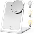 thumbnail image 1 of KerMiCi Rechargeable Travel Makeup Mirror, Portable Travel Mirror 10x Magnification with Light Lighted Travel Makeup Mirror with 72 LED Lights & Stepless Dimming 3 Color Travel Essentials, 1 of 6