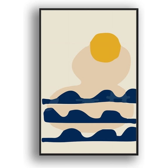 IDEA4WALL Framed Canvas Art Abstract Illustration Picture Prints for Modern Home Wall Decoration