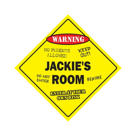 Jackie's Room Sign Crossing Zone Xing | Indoor/Outdoor | 12" Tall kids bedroom decor door children's name boy girl