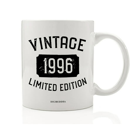 1996 Coffee Mug Born In the Birth Year Vintage Limited Edition Birthday Gift Idea 11oz Ceramic Beverage Tea Cup Great Present for Family Best Friend Office Coworker Fiancé Fiancée Digibuddha