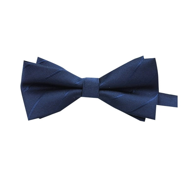 Wancir Men's Double-Layer Bow Tie Solid Color Premium Polyester for Business Formal