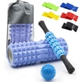 thumbnail image 1 of In Foam Roller Set- High Density ; Yoga Roller Muscle Roller Stick Spiky Massage Ball Bands Carry Bag for Whole Body Therapy Back Leg Deep Tissue&Exercise (, 1 of 7