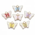 thumbnail image 2 of 100 pc Alloy Enamel Pendants Butterfly Light golden Mixed color 13.5x20x2.5mm Hole: 2mm, 2 of 2