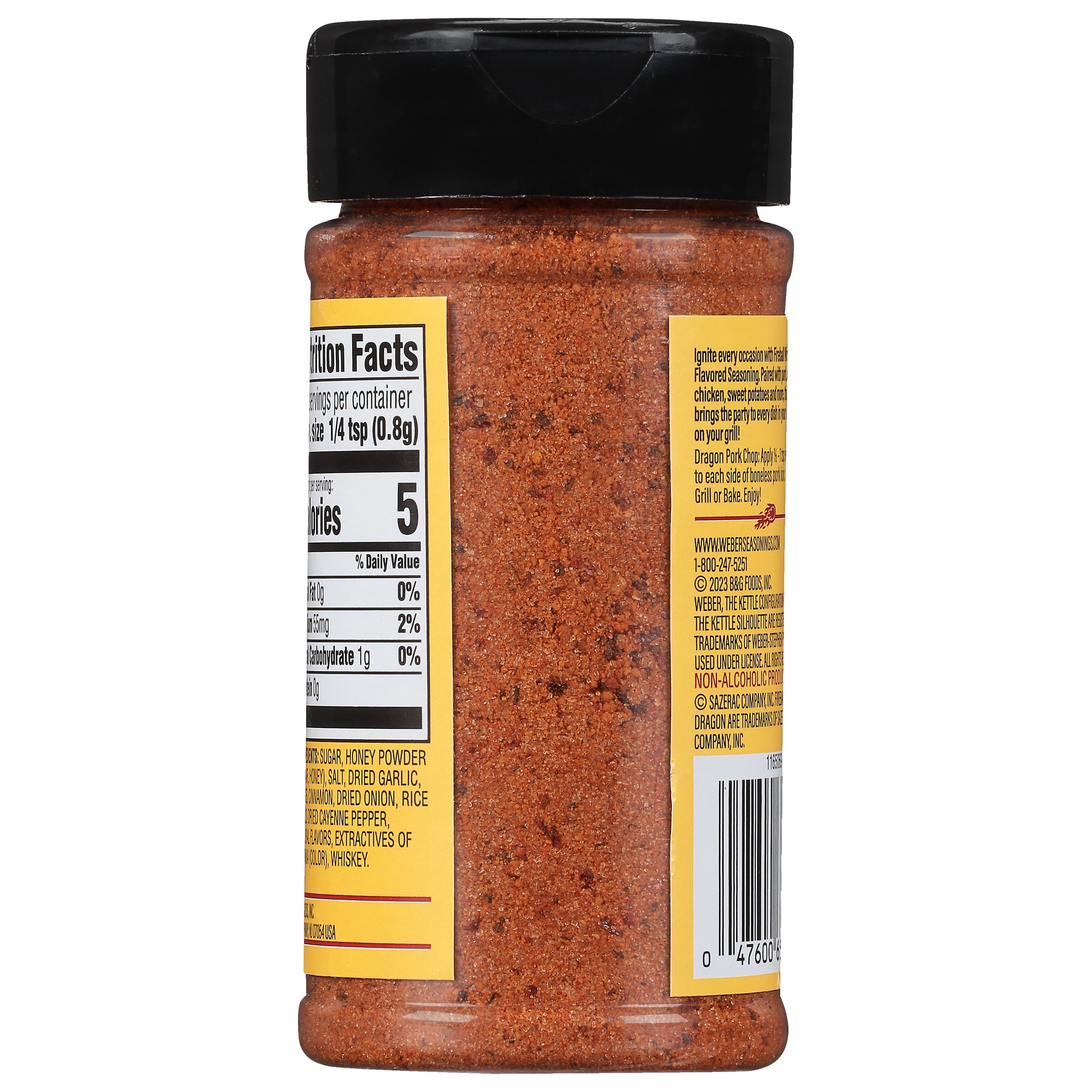 (6 pack) Weber Fireball Sweet Cinnamon Heat Whiskey Flavored Seasoning, 6.5 oz