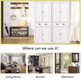 thumbnail image 3 of Storage Cabinet Freestanding Pantry Cupboard with Large Drawer and 3 Adjustable Shelves Tall White Kitchen Pantry, 3 of 6