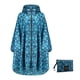 thumbnail image 1 of Matsuzay Mujeres Hombres Chubasquero Adultos Chubasquero Cremallera frontal Poliéster Impermeable Ropa de lluvia Camping Senderismo Capa Paraguas de lluvia Flor azul oscuro, 1 of 6
