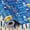 Blue, variant on HOMERAL Gift Wrapping Paper Roll- 46.8 sq.ft. Reversible Blue Colorful Birthday Design&Candles for Birthday, Party- 17in x 33ft