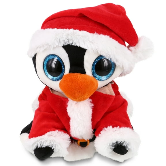 DolliBu Santa Penguin Stuffed Animal Plush Toy - Super Soft Penguin Dress Up with Red Santa Claus Outfit, Cute Wildlife Holiday Christmas Gift - 6 Inches
