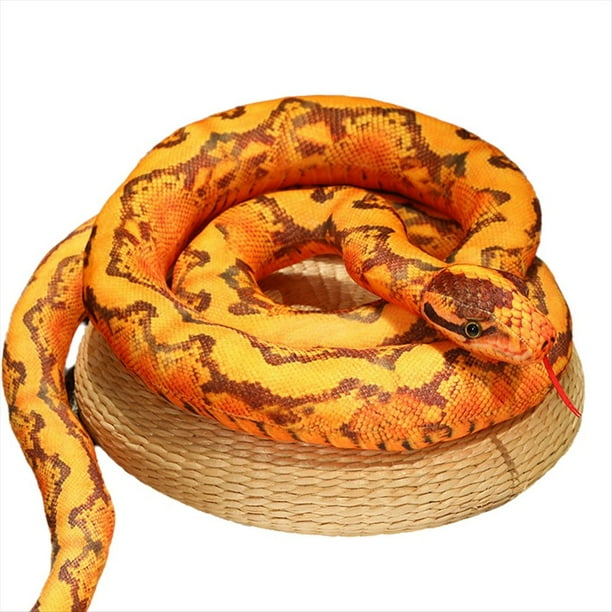 Juguete de Peluche de Pitón de Simulación, Pitón Gigante, Cobra, Muñeco de Peluche, Decoración de Halloween, Regalo, Anillo Naranja, Pitón