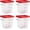 Red-4Pack-4qt, variant on 4 Quart Set of 4 Food Storage Containers,Commercial Clear Square Food Storage Containers with Lids and Handles(BPA FREE)