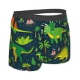 thumbnail image 4 of Uemuo Dinosaurs and Tropical Leaves and Flowers Pattern Men's Boxer Briefs,Trunk Anti-Chafing,Comfortable, Durable, and Stylish Underwear-Medium, 4 of 9