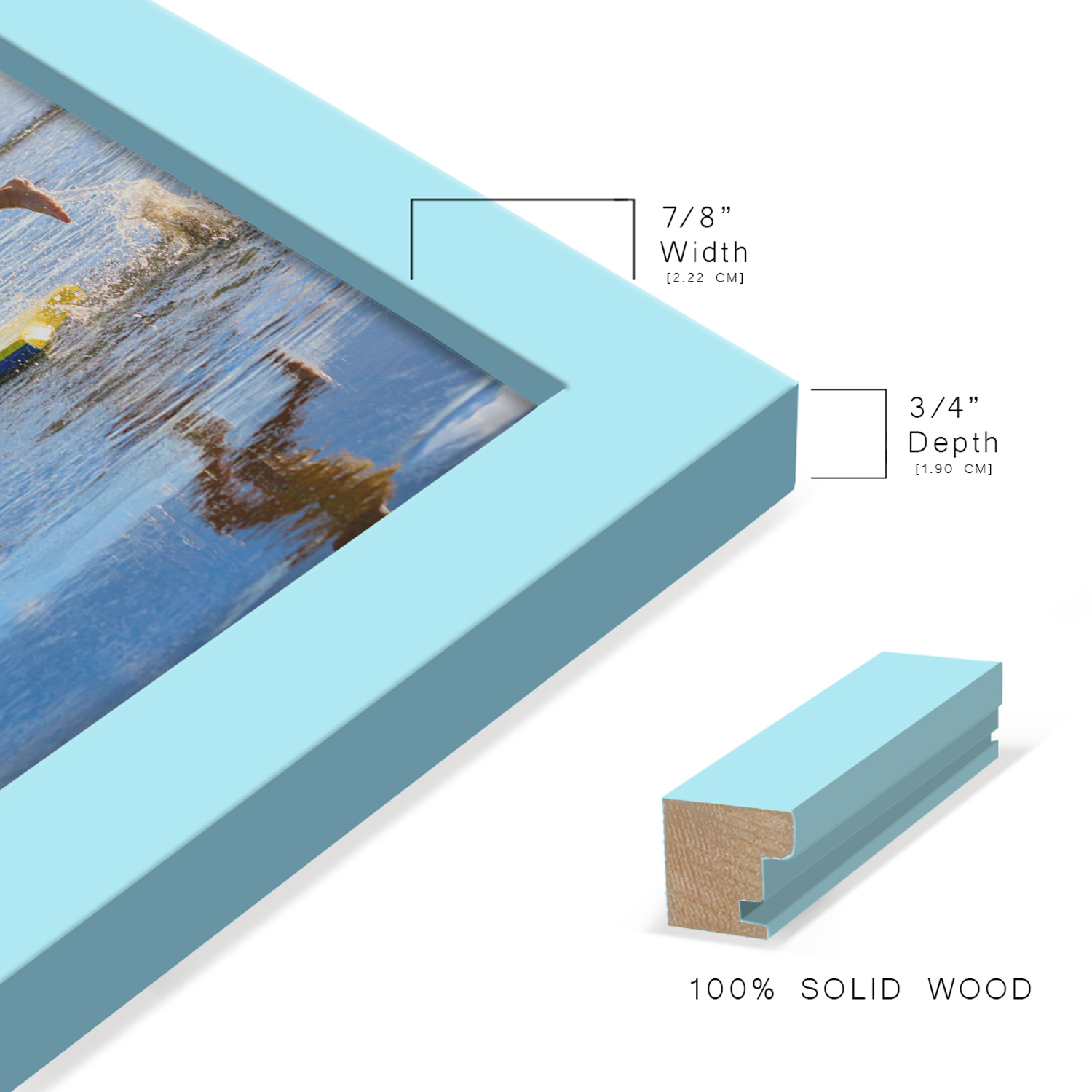Modern 6 in. x 8 in. Light Blue Picture Frame (Set of 2)