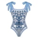 thumbnail image 3 of Trajes de baño Amzcrzy Tankini para mujer, trajes de baño, traje de baño con control de abdomen, traje de baño estampado para mujer, conjunto de mono de bikini de moda, azul, XL, 3 of 5