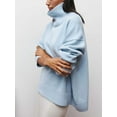 thumbnail image 4 of Women'S High Neck Sweaters Loose Fit Fall Winter Pullover Jumper Tops Light Blue L, 4 of 8