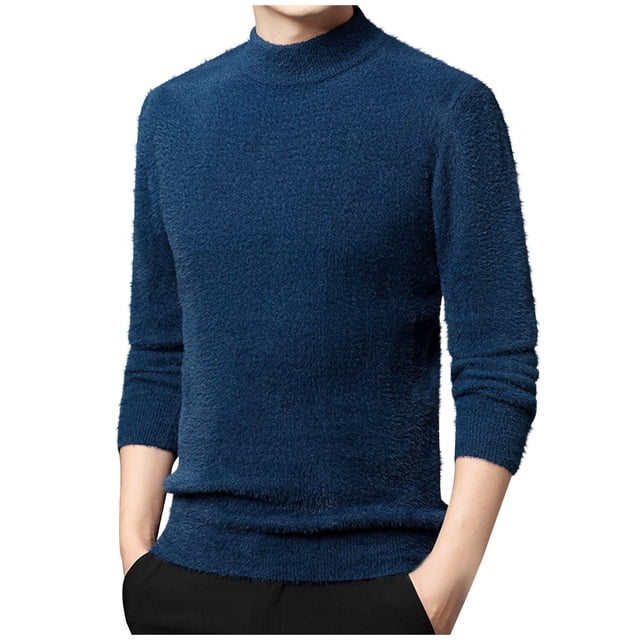 LOVZFMLL Men's Sweaters, Classic Solid Color Acrylic Turtleneck Ribbed Pullover, Fashion Casual Everyday Layering Shirt, Warm Winter Tops Slim, Fall Clothes