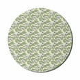 thumbnail image 1 of Floral Mouse Pad for Computers, White Flowers Hand Drawn Like Illustration Calm Tones Background, Round Non-Slip Thick Rubber Modern Gaming Mousepad, 8" Round, Pistachio Green and Cream, by Ambesonne, 1 of 2