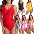 thumbnail image 4 of Traje de baño de una pieza para mujer Traje de baño de bikini sexy con tirantes y estampado teñido anudado para mujer, 4 of 6