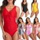 thumbnail image 1 of Traje de baño de una pieza para mujer Traje de baño de bikini sexy con tirantes y estampado teñido anudado para mujer, 1 of 5