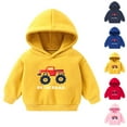 thumbnail image 3 of Odeerbi Kids Boys Girls Fleece Hoodies Printed Pullover Hooded Sweatshirts Fashion Casual Long Sleeve Printing Hooded Sweatshirt Tops Red, 3 of 3