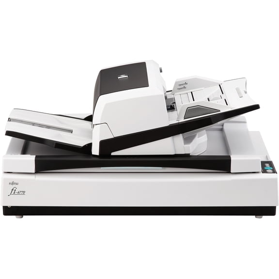 Restored Fujitsu fi-6770 Flatbed & ADF Color Duplex Document Scanner (P/N: PA03576-B101) 90 ppm / 180 ipm, A3, 200-Sheet ADF, USB / SCSI (Refurbished)