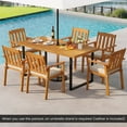 thumbnail image 3 of Topbuy Patio Dining Table for 4-6 People 63 inch Rectangular Table w/ Umbrella Hole, 3 of 9