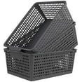 thumbnail image 1 of Grey Plastic Storage Baskets, 3 Packs, 1 of 5