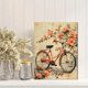 thumbnail image 2 of Qisvanset Framed Canvas Wall Art, 12x16 Inch Vintage Floral Bicycle Summer Nursery Art, 2 of 5