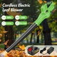 thumbnail image 2 of Cordless Leaf Blower, 21V Leaf Blower with 1 Battery, 6-Speed Leaf Blowers for Lawn Care, Patio, Blowing Leaves, Green, 2 of 10
