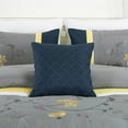 thumbnail image 5 of Chezmoi Collection Serene 7-Piece Luxury Floral Embroidery Comforter Set, King, Navy/Gray/Yellow, 5 of 8