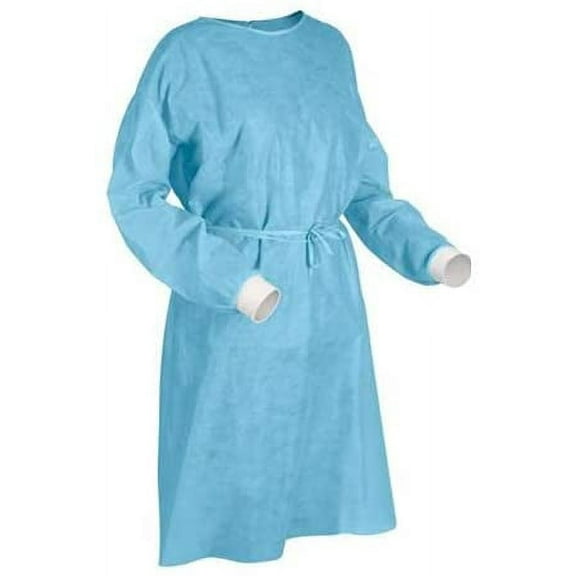 Isolation Gown Blue Small Fluid-Resistant Non-Woven 30g 100/Pk