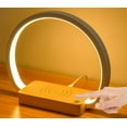 thumbnail image 1 of Lámpara de noche con carga inalámbrica, táctil y puerto USB, LED regulable de 3 colores con reloj digital, para dormitorio., 1 of 5