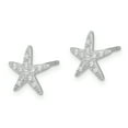 thumbnail image 2 of Primal Silver Sterling Silver Rhodium-plated Cubic Zirconia Micro Pave Starfish Post Earrings, 2 of 5