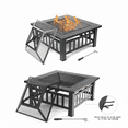 thumbnail image 5 of Fire Pits for Outside, UHOMEPRO 32" Square Iron Fire Pit Backyard Patio Garden Stove Wood Burning Fire Pit w/ BBQ Net, Waterprrof Cover, Mesh Screen Lid, Wood Grate, Poker, Durable Fire Pit, 5 of 9