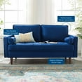 thumbnail image 5 of Loveseat Sofa, Velvet, Blue Navy, Modern Contemporary Urban Design, Living Lounge Room Hotel Lobby Hospitality, 5 of 9