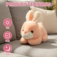 thumbnail image 4 of Easter Bunny Plush, Bunny Teddy, Soft Pink Bunny Plushie, Cuddly Stuffed Animal for Girls and Boys, Ideal for Birthday Gifts, Easter Gifts and Room Decorations, 4 of 7