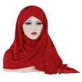 thumbnail image 1 of Headscarf Jersey Scarf Full Coverage Non-slip Pure Color Women Shawls Headscarf for Daily, 1 of 6