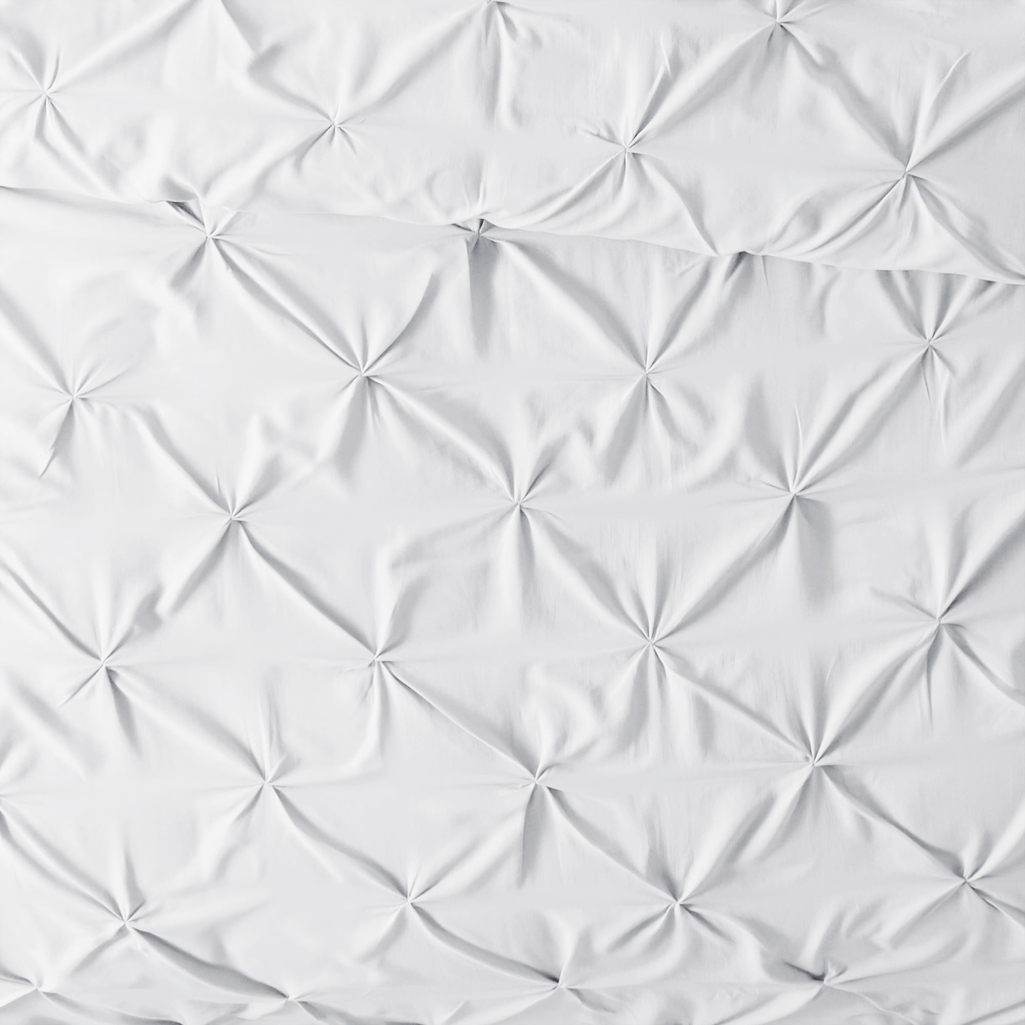Noble Linens White Pinch Pleat 3-Piece Duvet Cover Set, Full/Queen