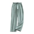 thumbnail image 2 of Dpytoraw Women’s Plaid Relaxed Fit Pants Plus Size Chiffon Casual Trousers For All Seasons Casual Work Pants Women Green L, 2 of 4